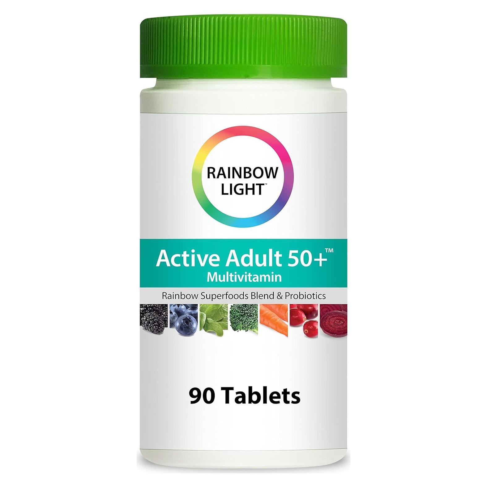 Multivitamina Rainbow Light Adulto Activo 50+, 90 Tabletas