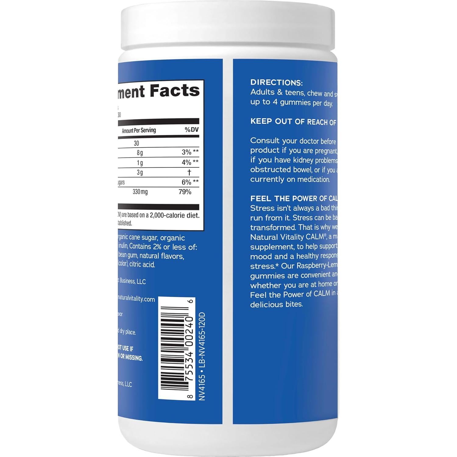 Gominolas de Magnesio Natural Vitality CALM 120 Unidades