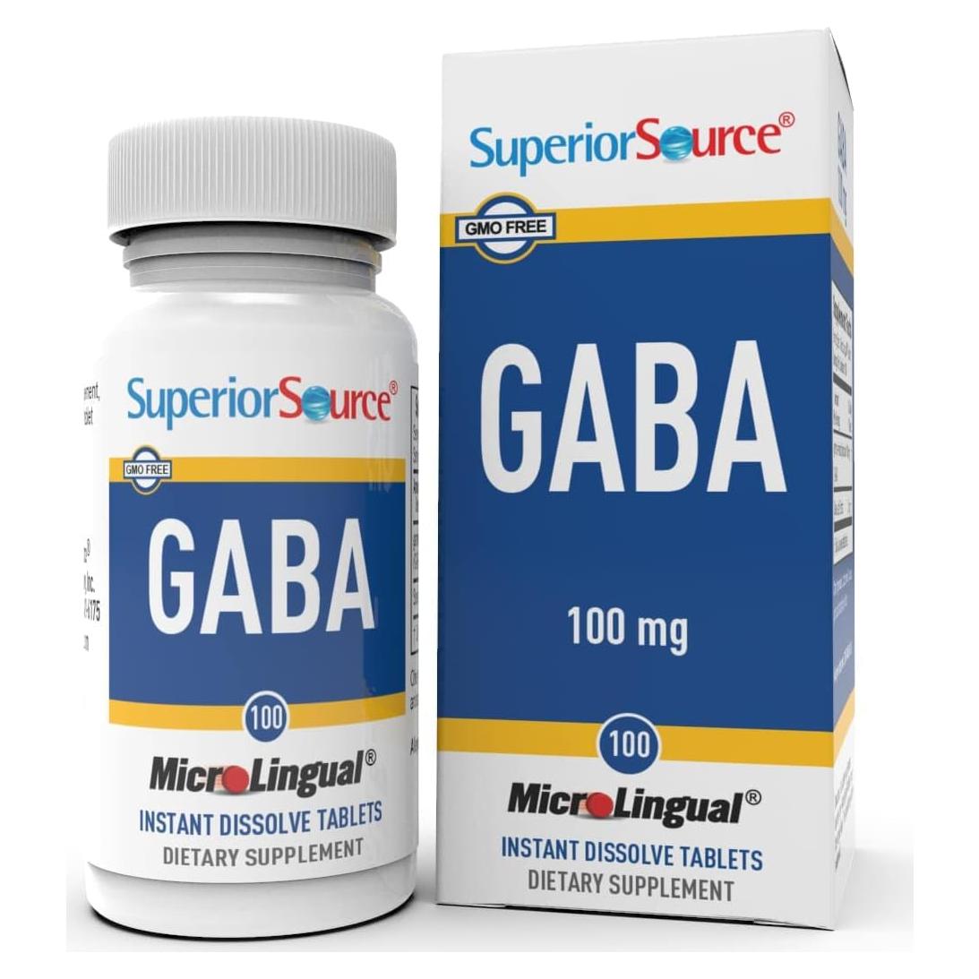 Tabletas MicroLinguales GABA 100 mg Superior Source - 100 Unidades