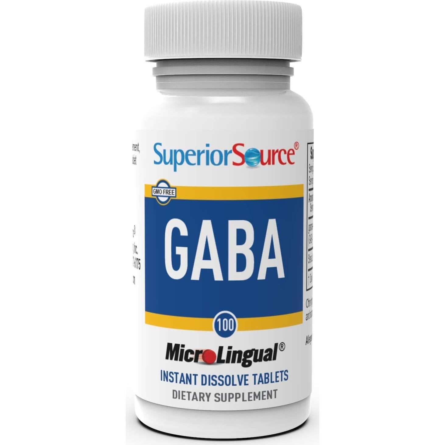 Tabletas MicroLinguales GABA 100 mg Superior Source - 100 Unidades
