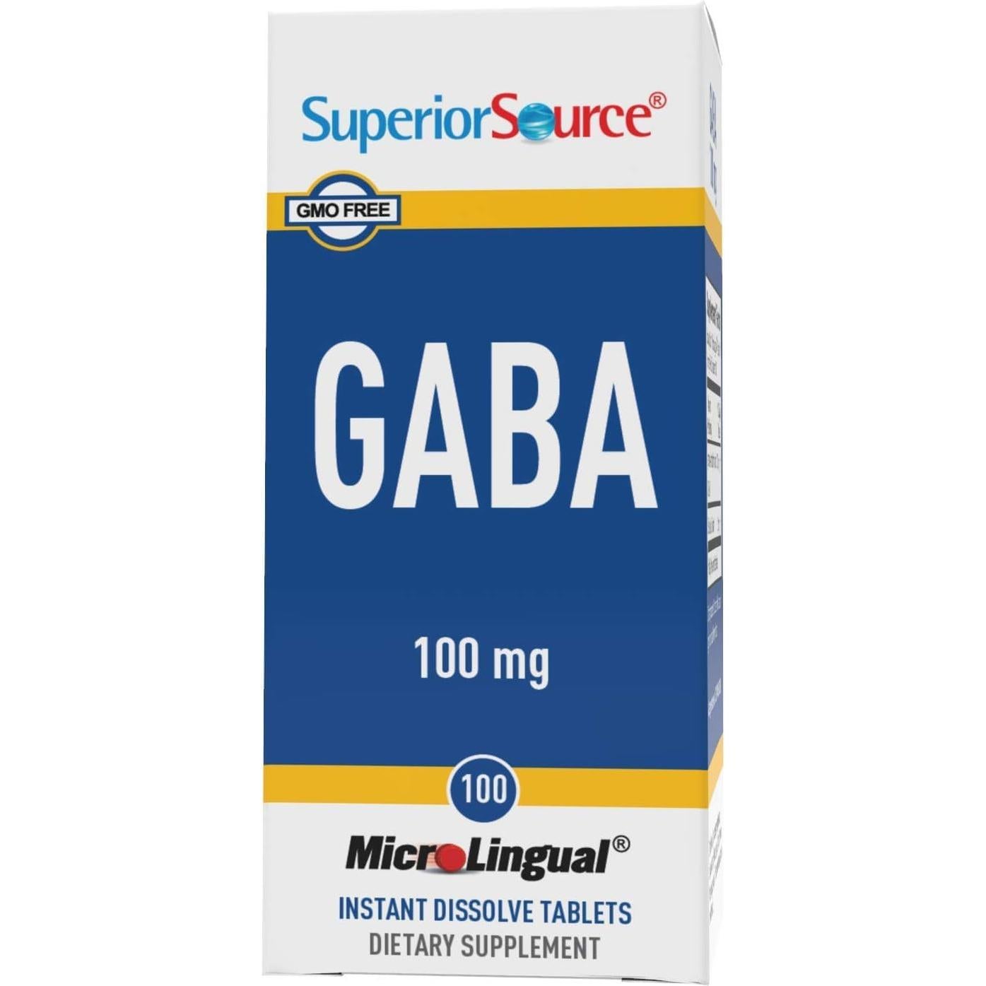 Tabletas MicroLinguales GABA 100 mg Superior Source - 100 Unidades