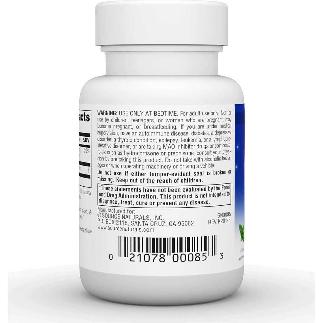 Melatonina 2.5mg Source Naturals Sabor Menta 120 Pastillas