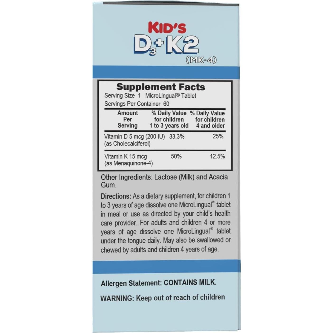 Multivitamínico Infantil D3 y K2 Superior Source - 60 Tabletas
