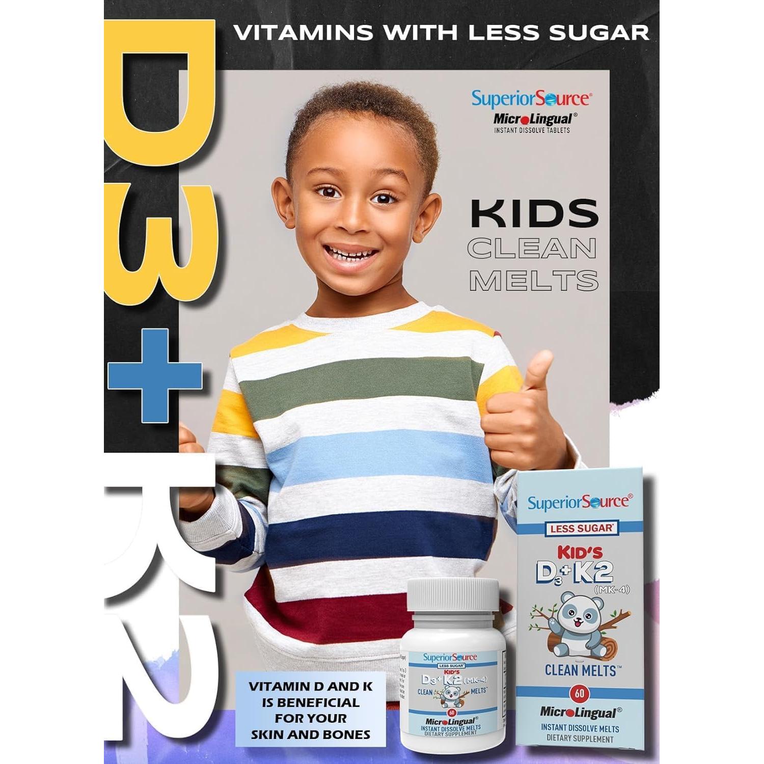 Multivitamínico Infantil D3 y K2 Superior Source - 60 Tabletas