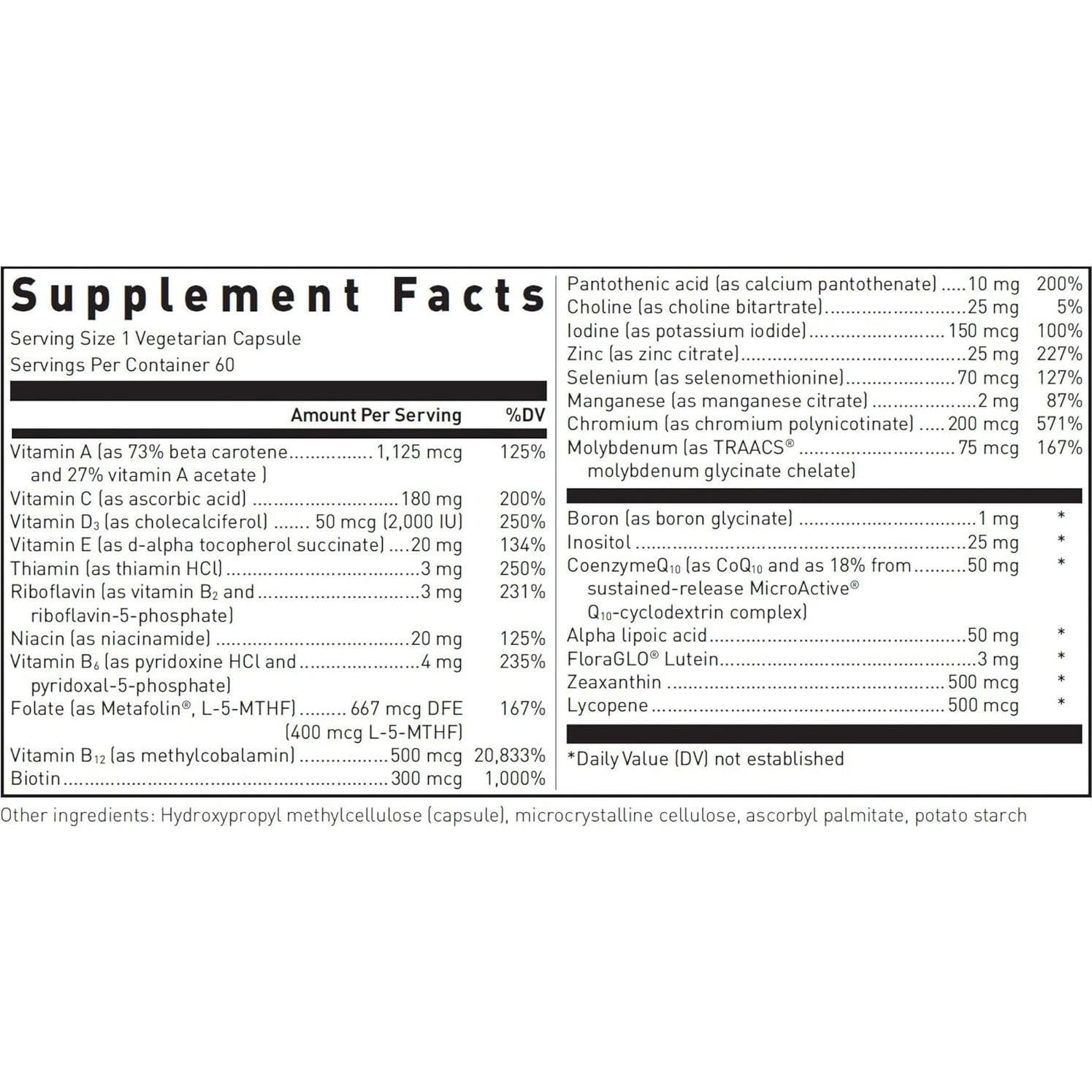 Suplemento Multivitamínico Douglas Laboratories Ultra Preventive 1 - 60 Cápsulas
