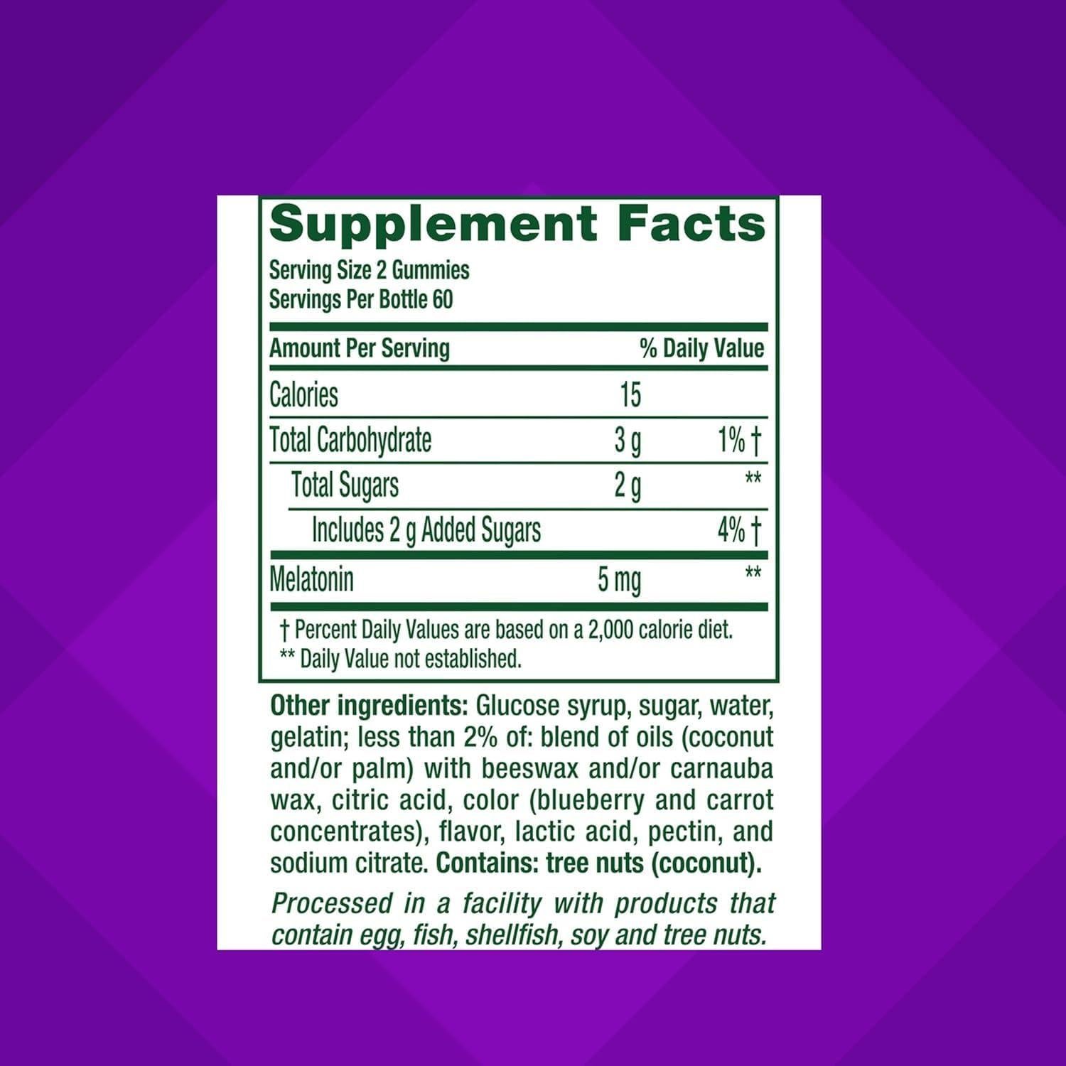 Vitafusion Melatonina Extra Fuerte 5mg Mora 120 Gomitas