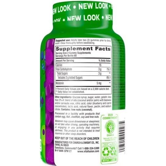 Gomas de Melatonina Extra Fuerte Vitafusion 120 unidades Mora