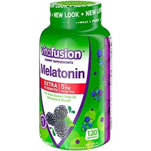 Gomas de Melatonina Extra Fuerte Vitafusion 120 unidades Mora