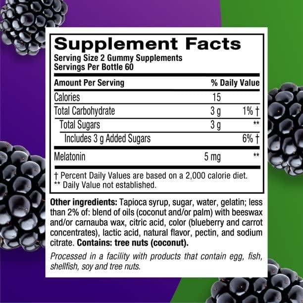 Gomas de Melatonina Extra Fuerte Vitafusion 120 unidades Mora