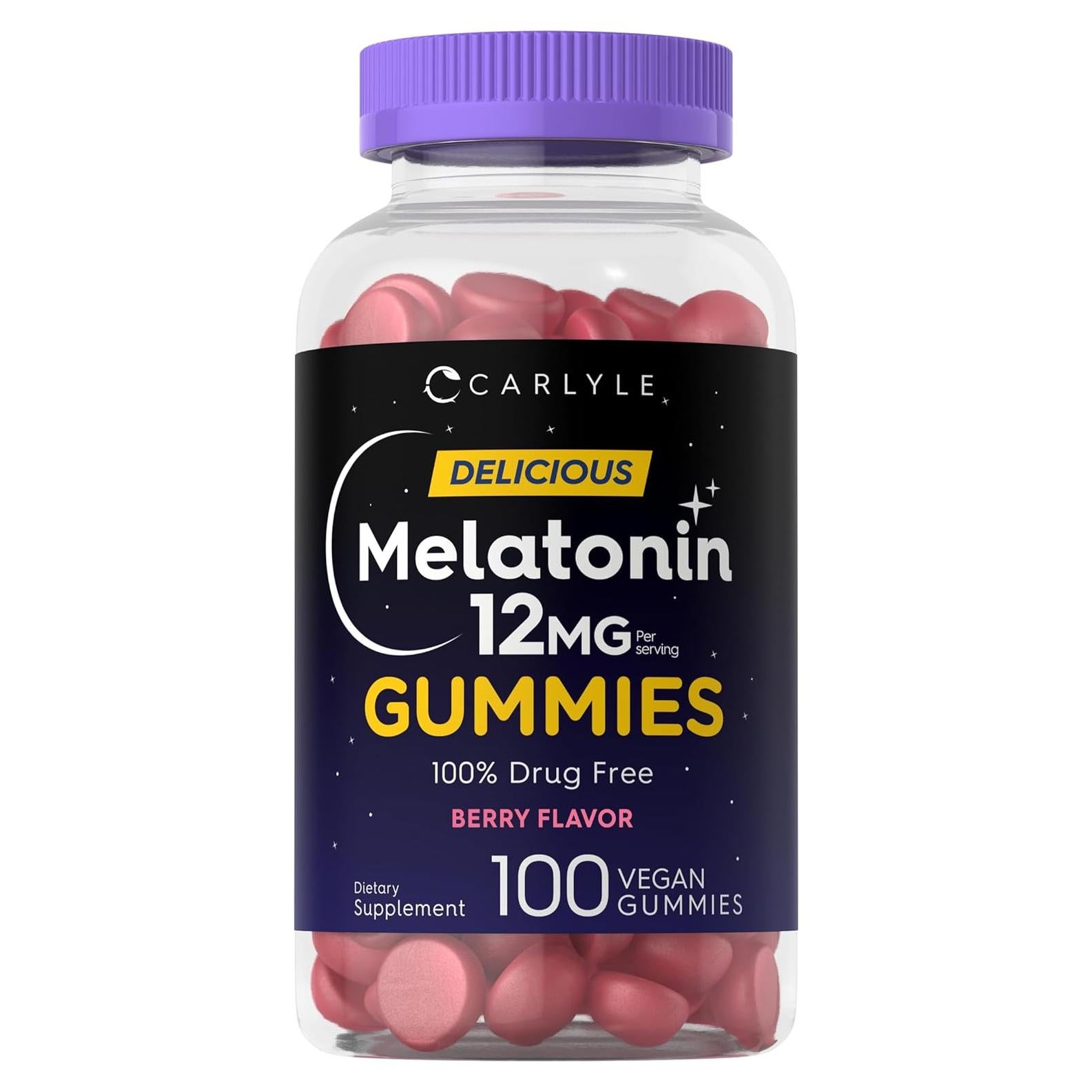 Gomitas de Melatonina Carlyle 12mg Sabor Baya 100 Unidades
