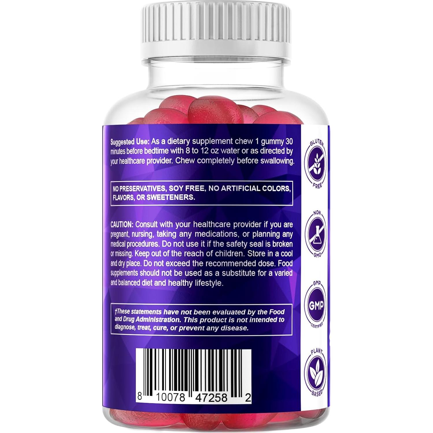 Gummies de Melatonina Vitamatic 30mg Sin Azúcar 60 Unidades