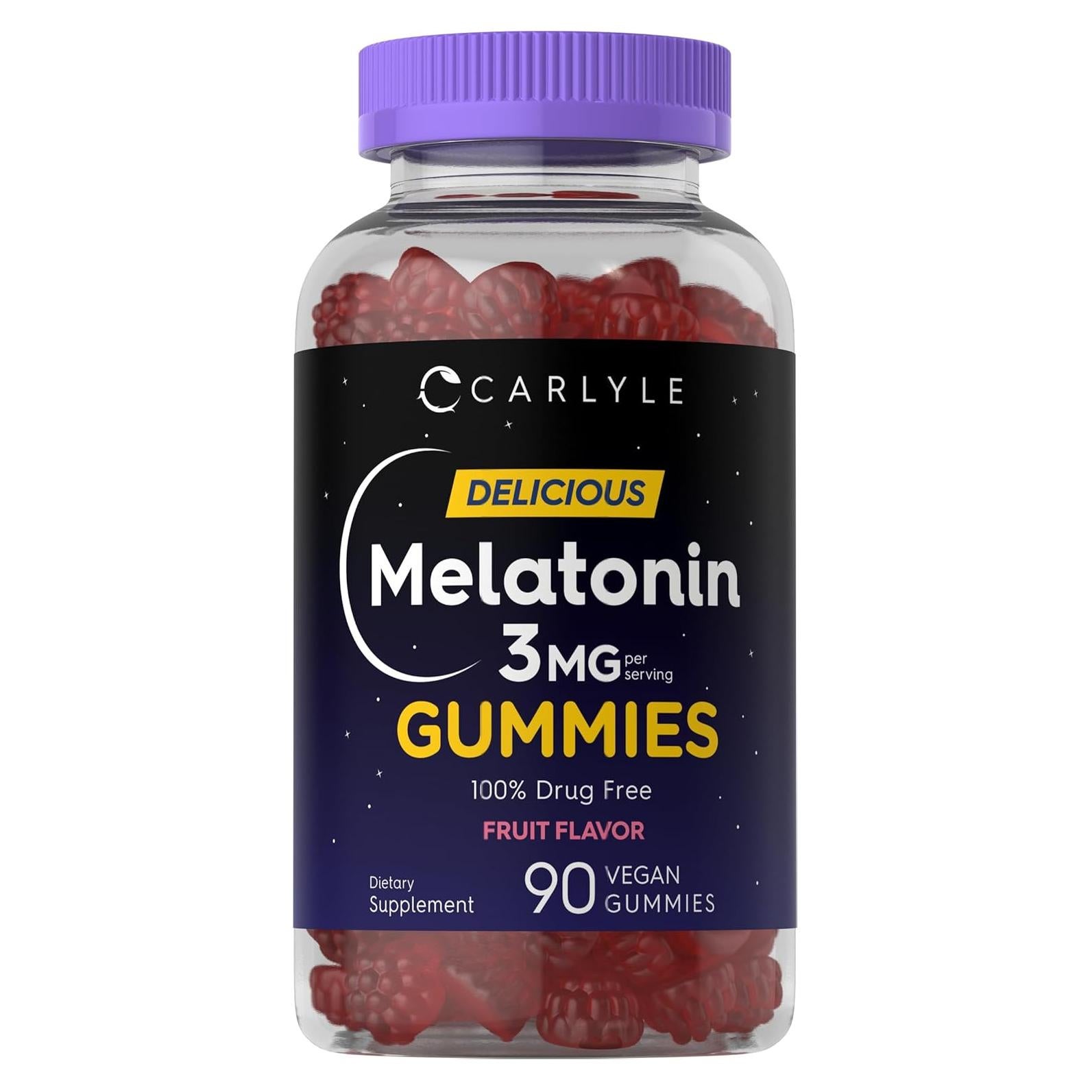 Gomitas de Melatonina Carlyle 3mg - 90 Unidades Veganas Sabor Fruta