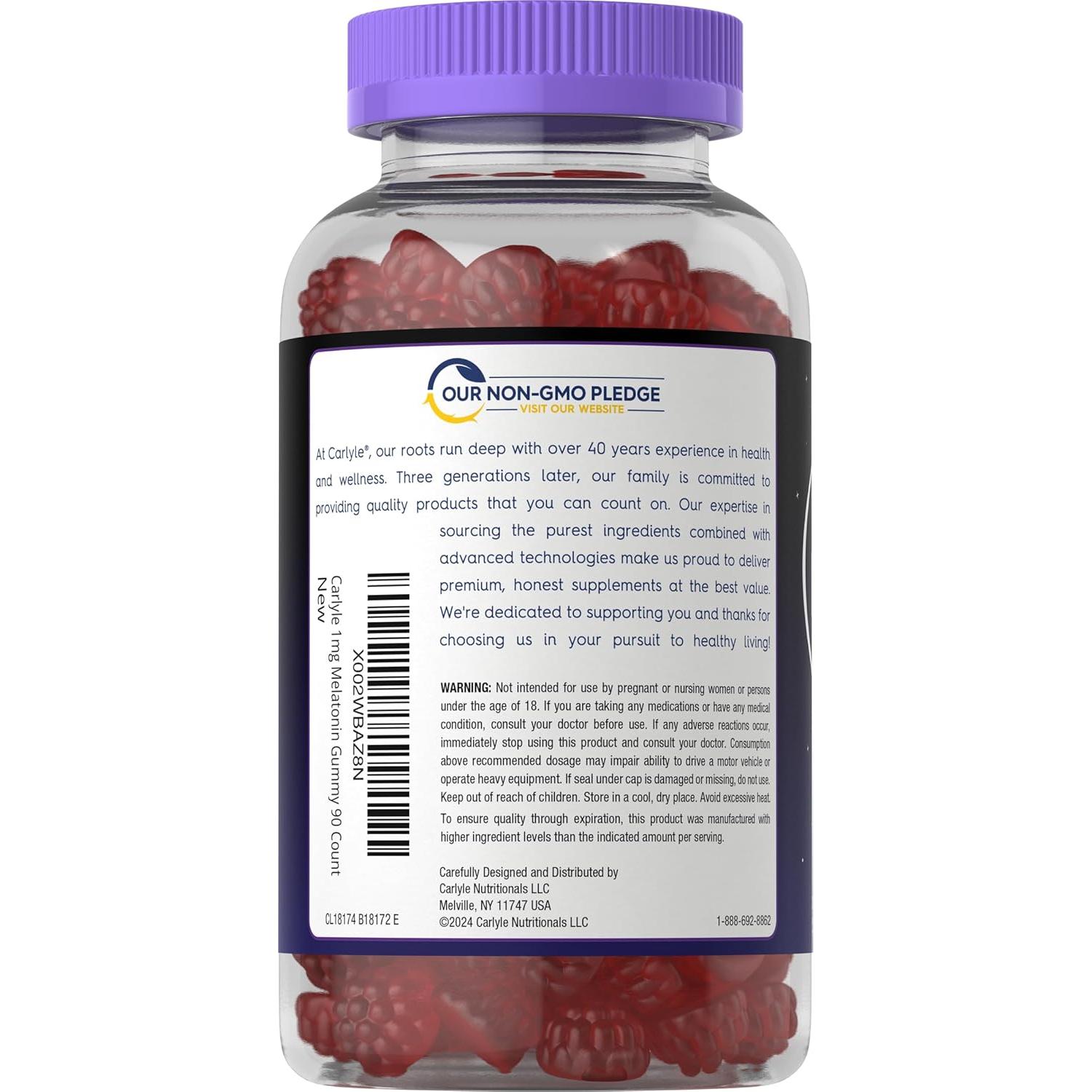 Gominolas de Melatonina 1mg Carlyle | 90 Unidades | Veganas