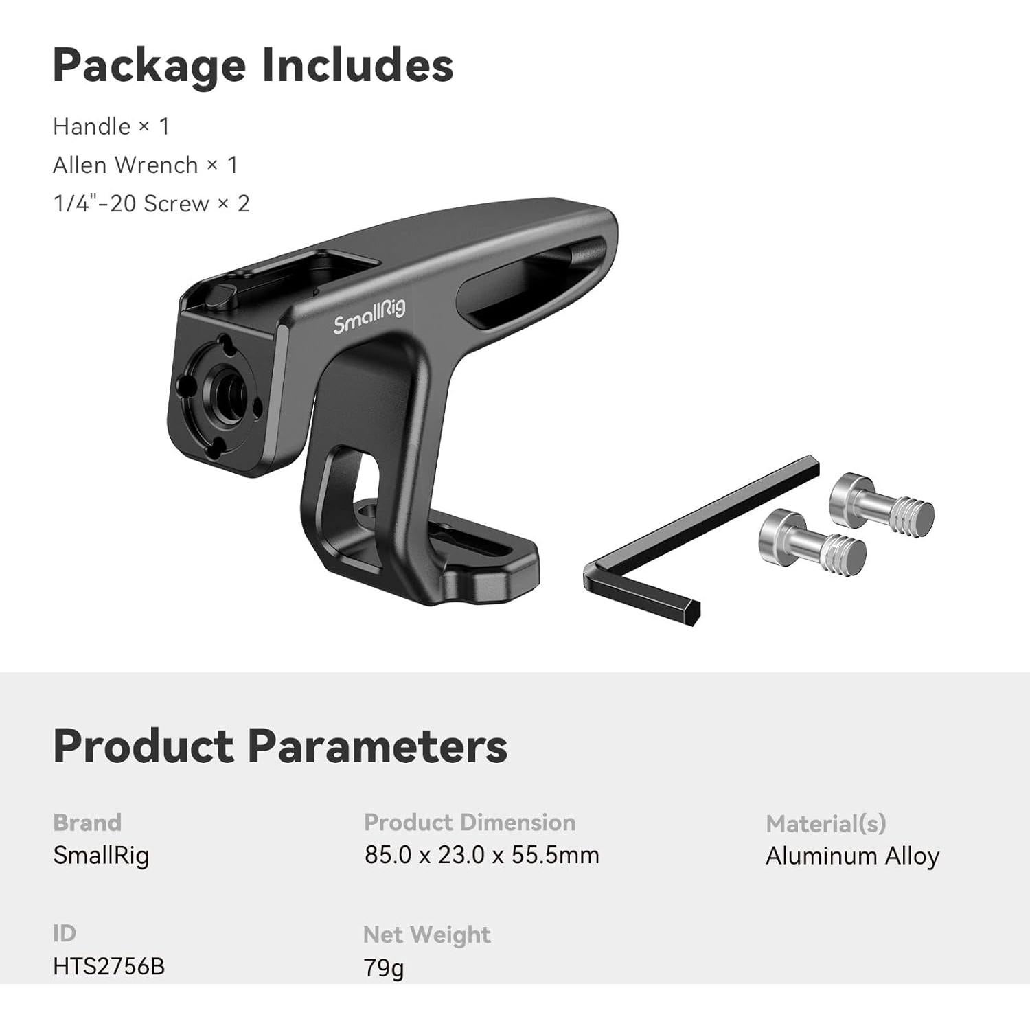 Mango Superior Mini SMALLRIG 2756 para Cámaras Livianas