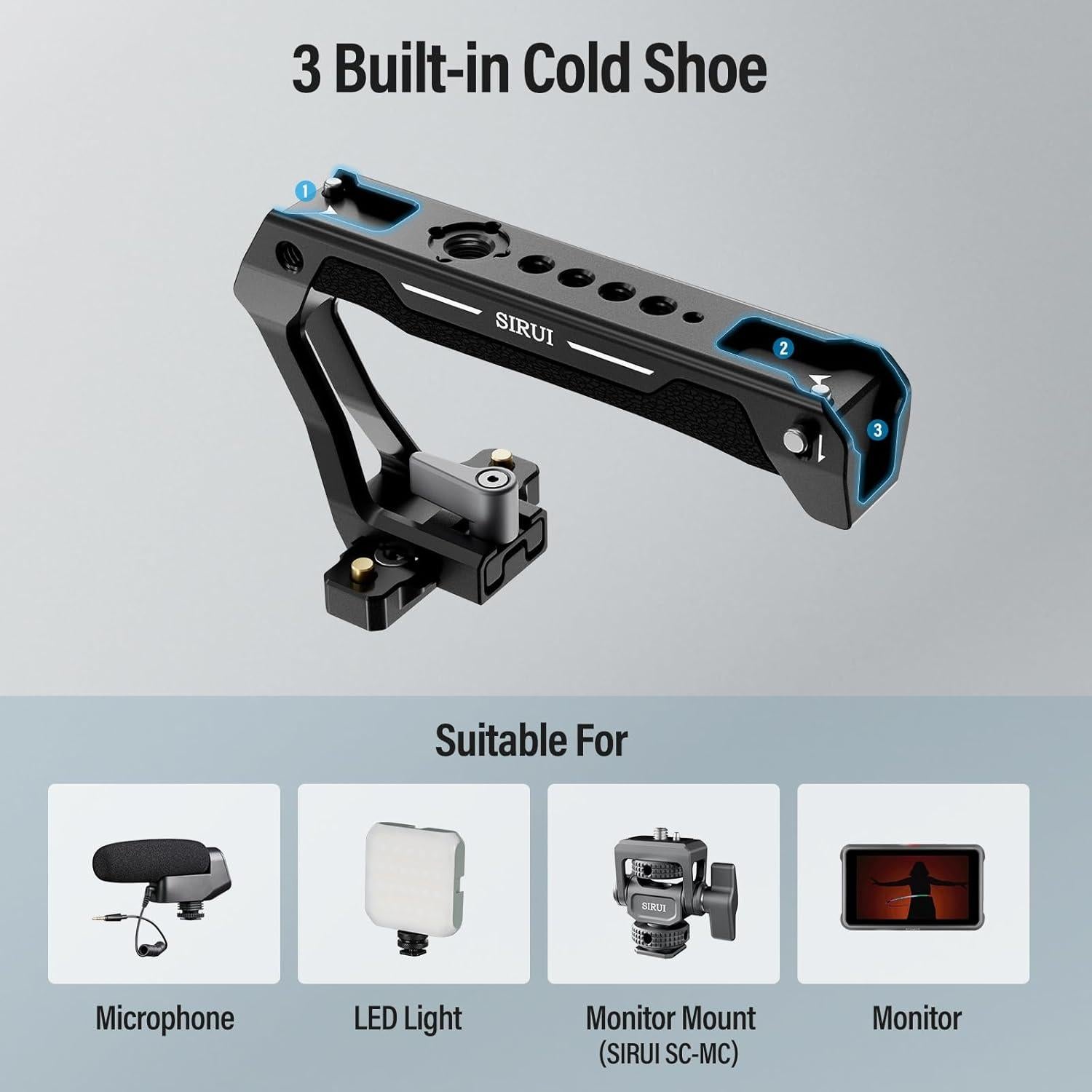 Mango Superior SIRUI SC-TH con Riel NATO y Zapatas Frías