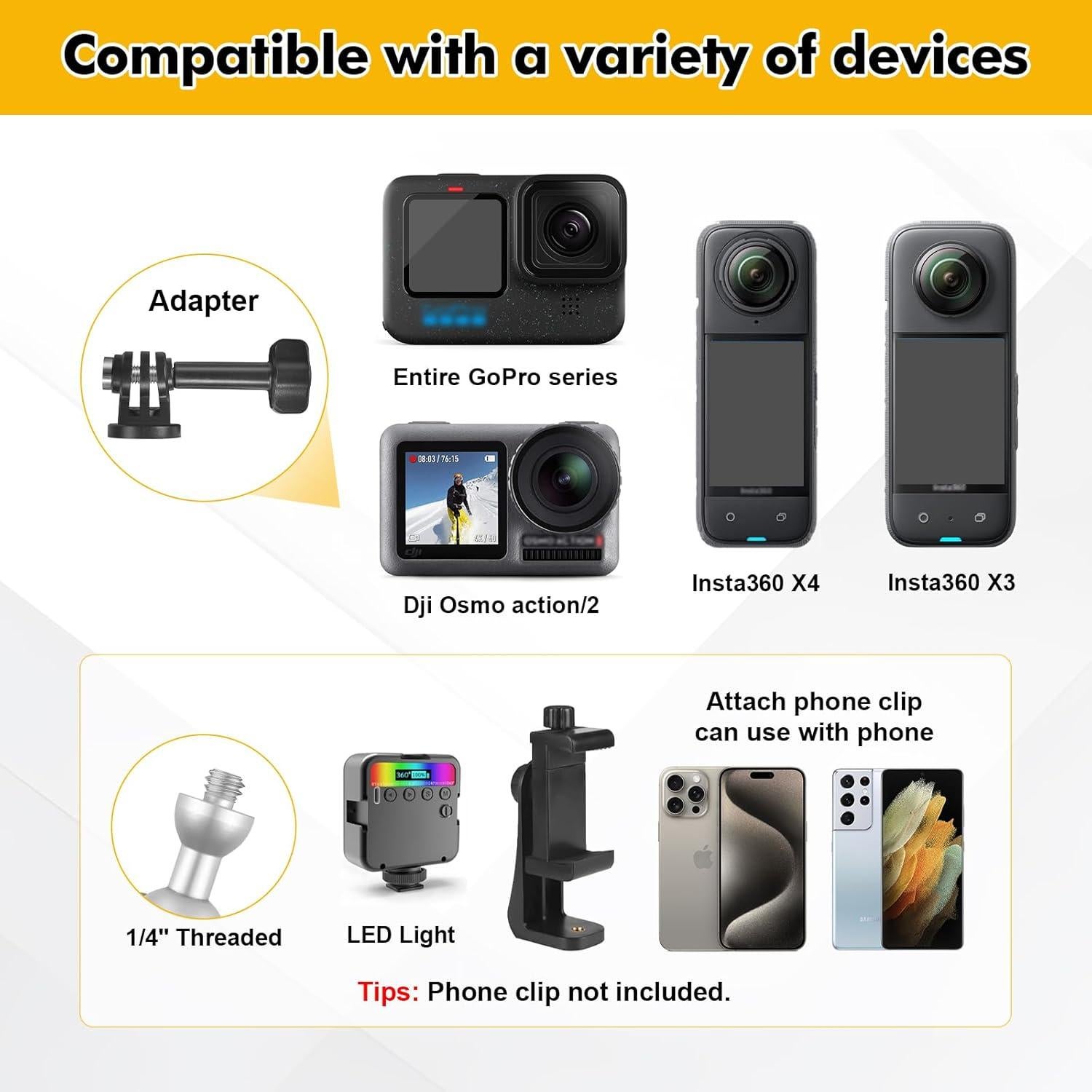 Soporte Magnético para Cámara GoPro y DJI - Rotación 360°