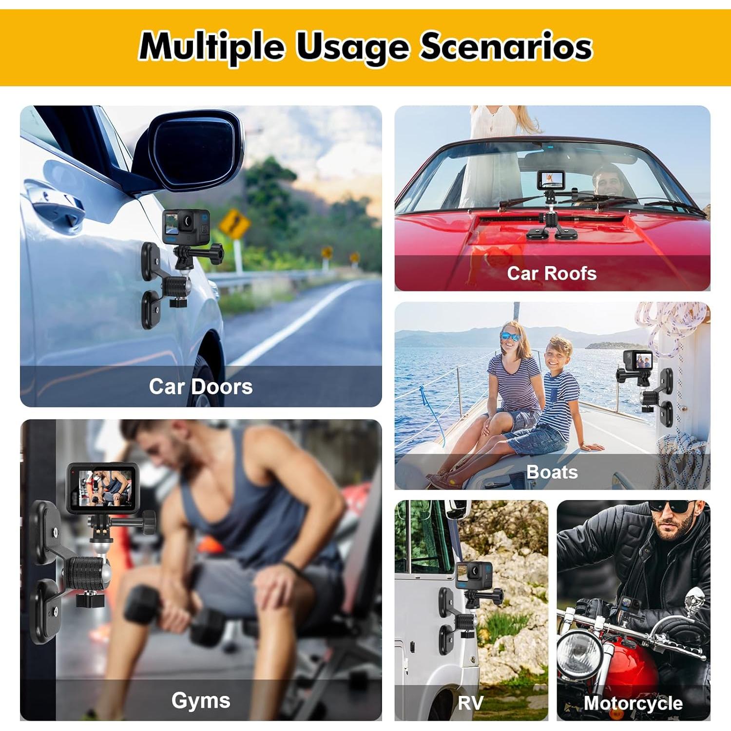 Soporte Magnético para Cámara GoPro y DJI - Rotación 360°