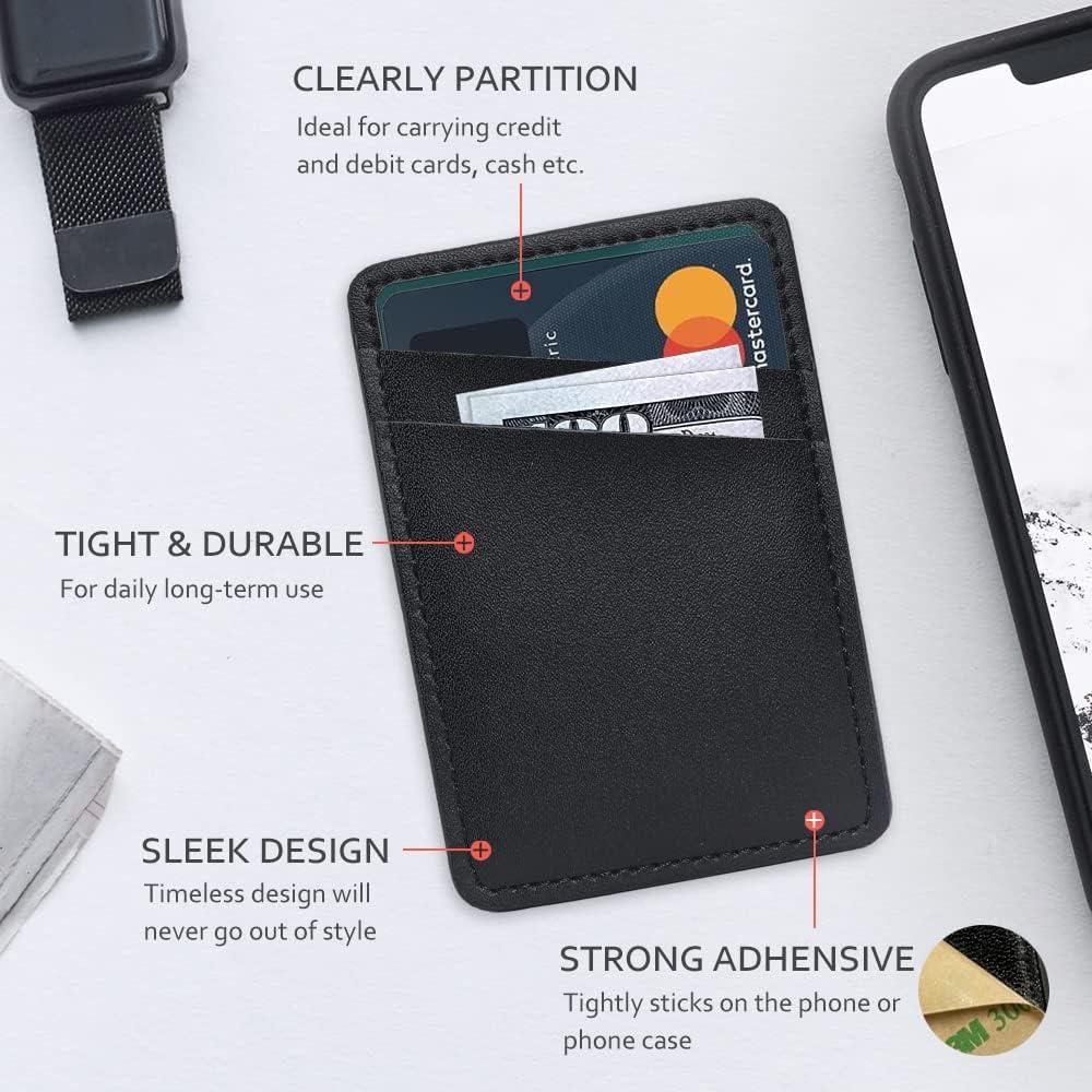Billetera Adhesiva de Cuero Limvory para Teléfonos - Negro