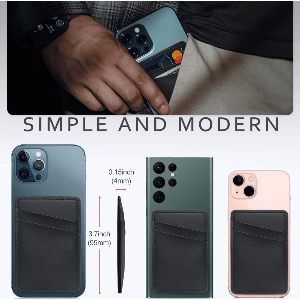 Billetera Adhesiva de Cuero Limvory para Teléfonos - Negro