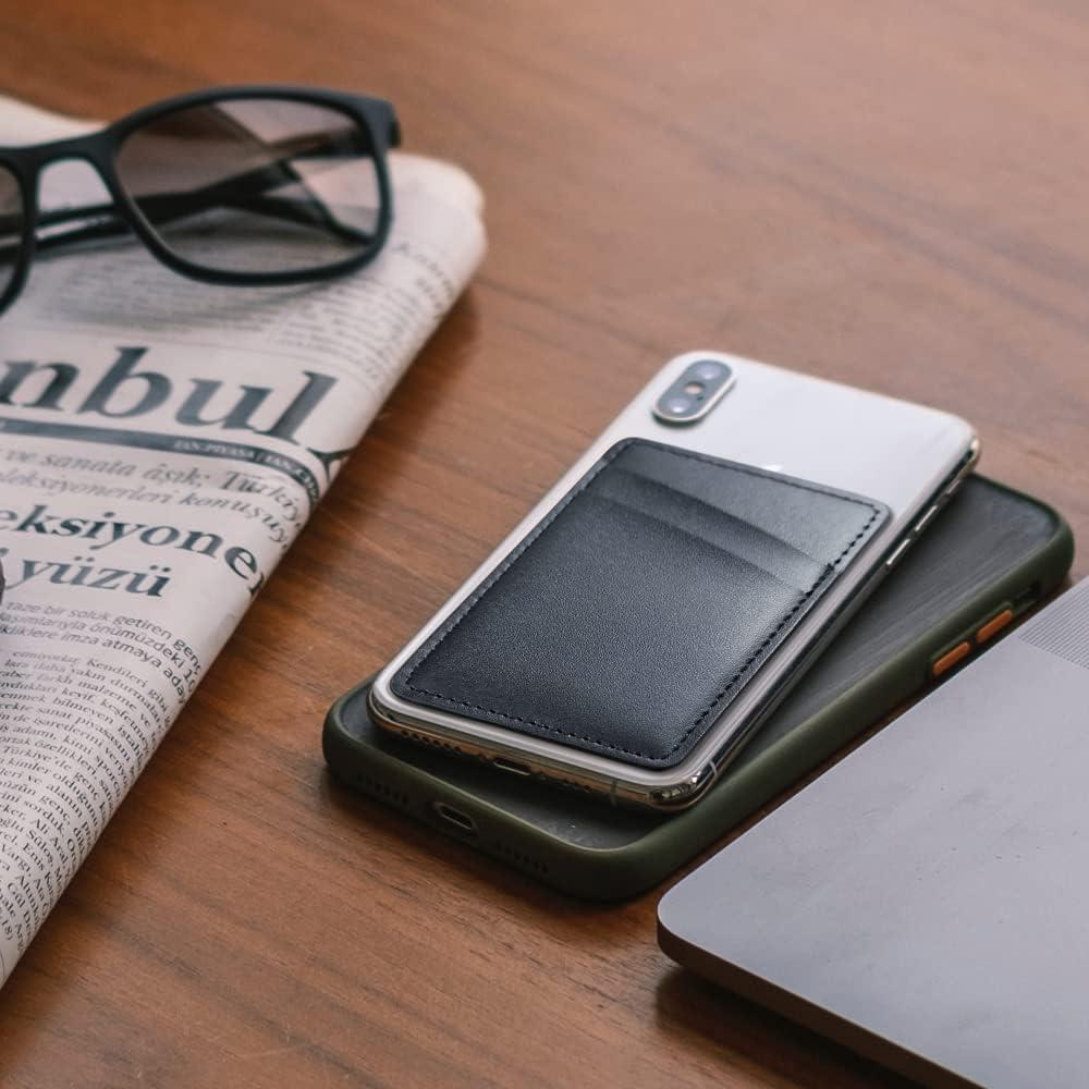 Billetera Adhesiva de Cuero Limvory para Teléfonos - Negro