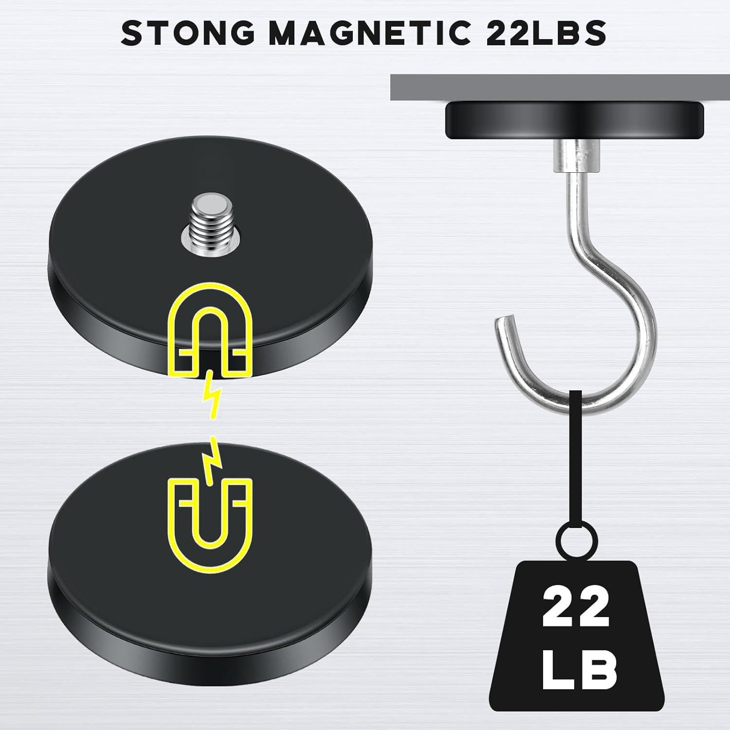 Soporte Magnético de Cámara Pushglossy 8 Pcs 43 mm Alta Resistencia