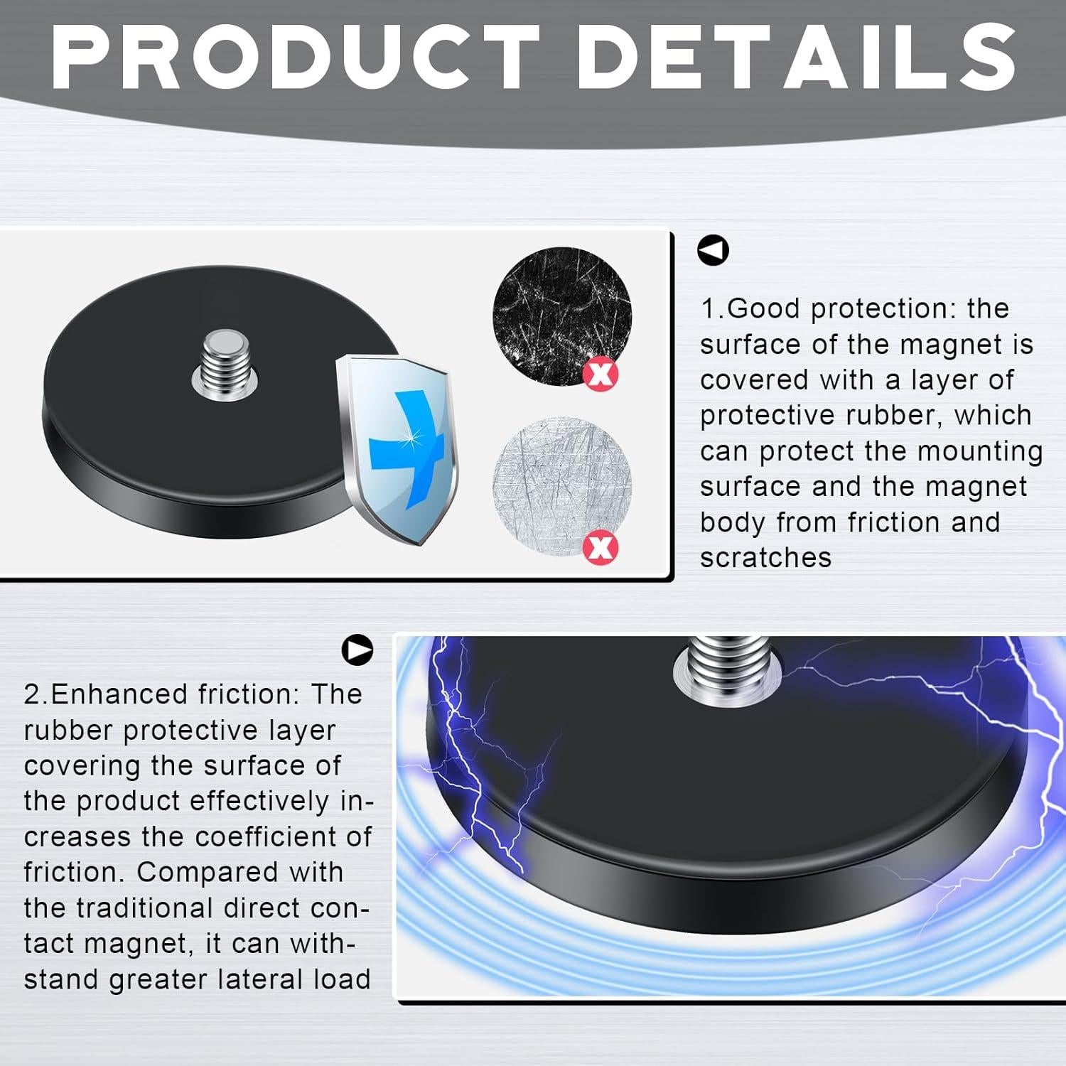 Soporte Magnético de Cámara Pushglossy 8 Pcs 43 mm Alta Resistencia