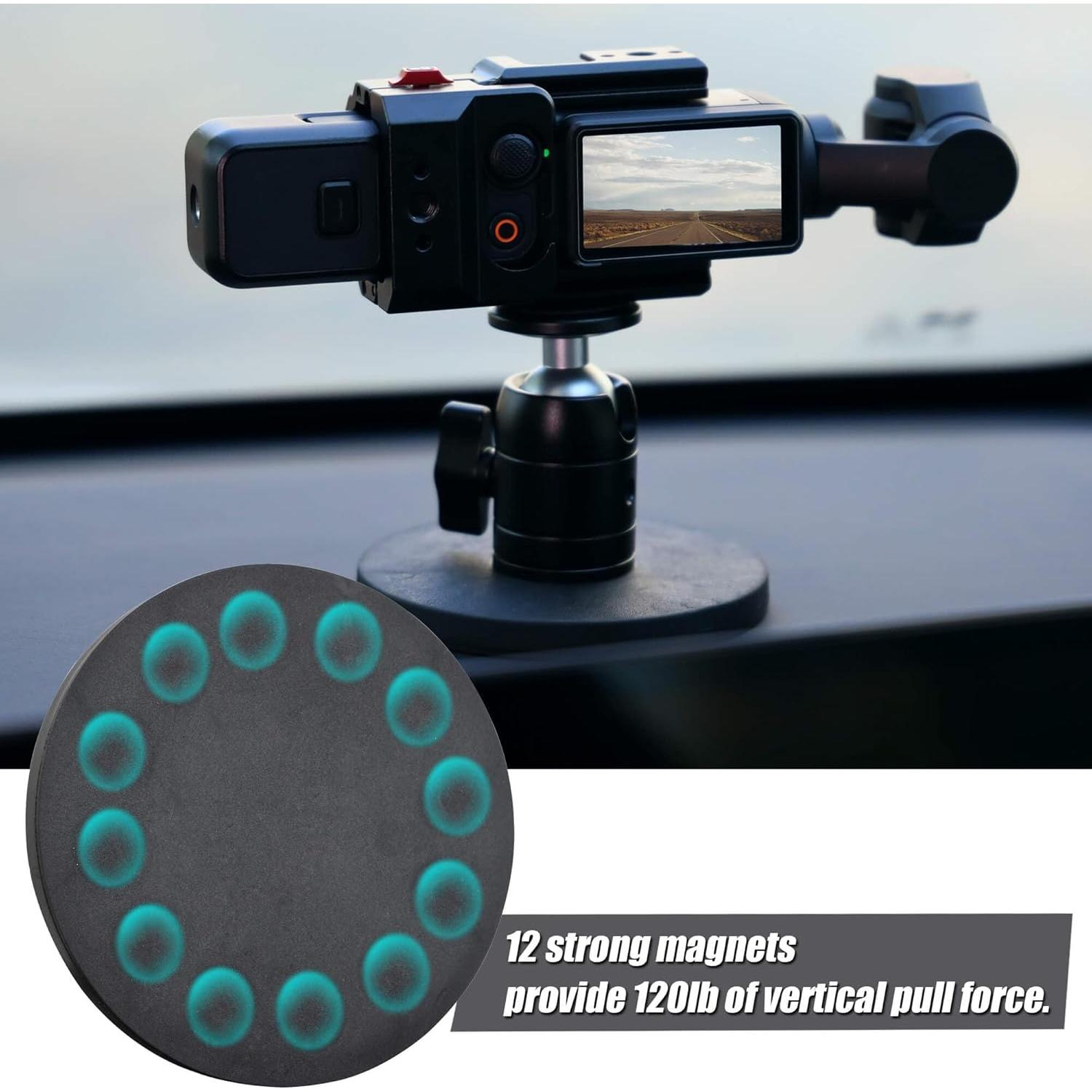 Soporte Magnético para Cámara POWRIG CMM-8, 4kg, Ajustable 360°