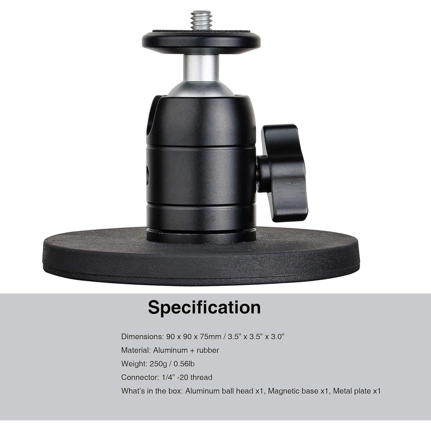 Soporte Magnético para Cámara POWRIG CMM-8, 4kg, Ajustable 360°