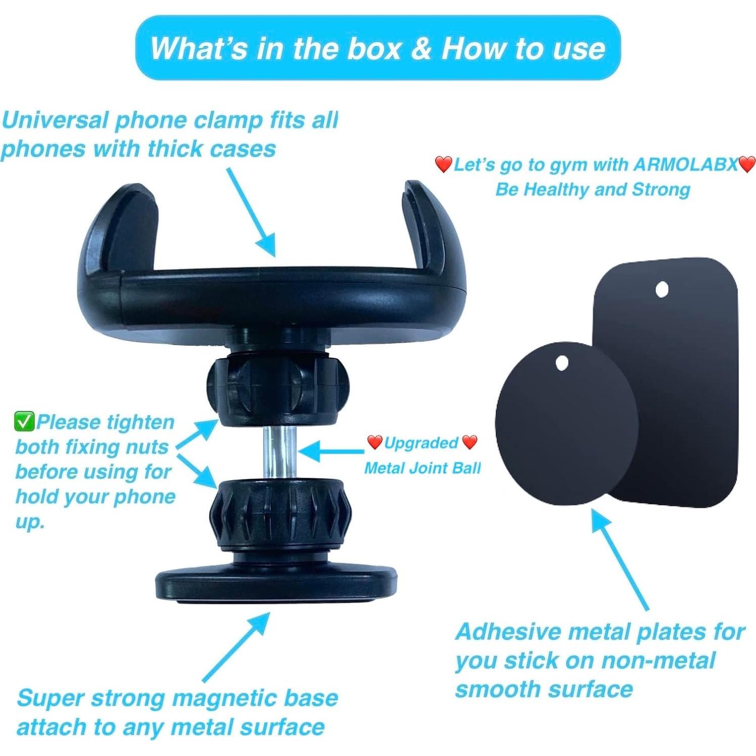 Soporte Magnético para Teléfono de Gimnasio ARMOLABX - Alta Resistencia