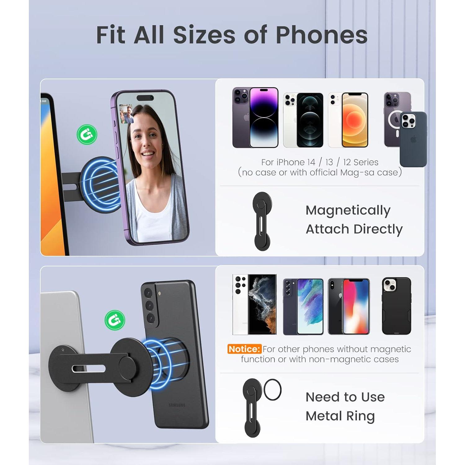 Soporte Magnético para Laptop y Teléfono MoKo Negro