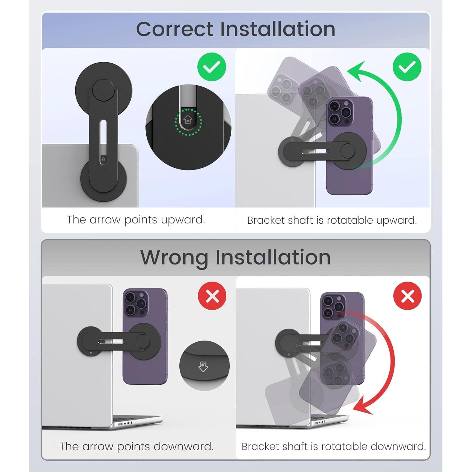 Soporte Magnético para Laptop y Teléfono MoKo Negro