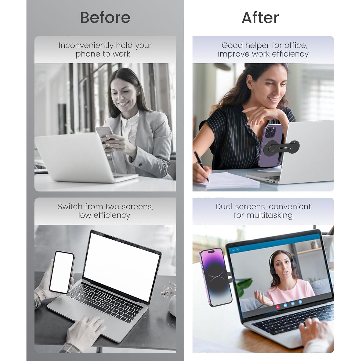 Soporte Magnético para Laptop y Teléfono MoKo Negro