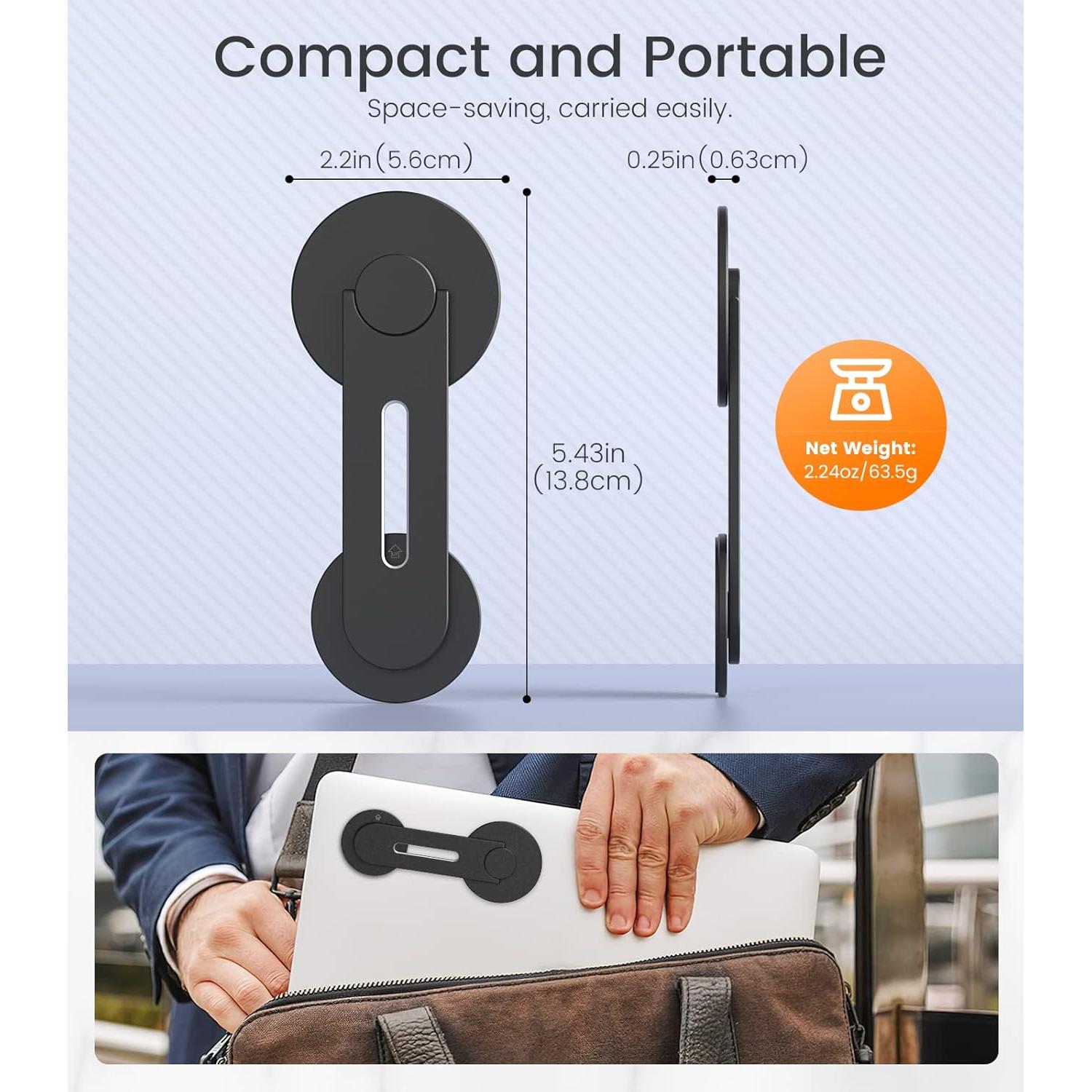 Soporte Magnético para Laptop y Teléfono MoKo Negro