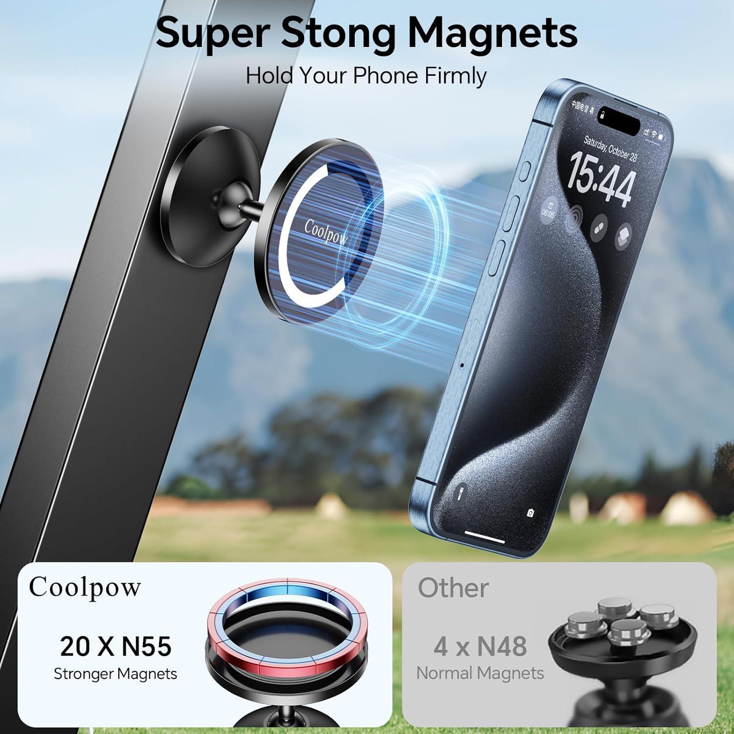 Soporte Magnético para Teléfono de Carro de Golf Coolpow - iPhone 16/15/14/13/12
