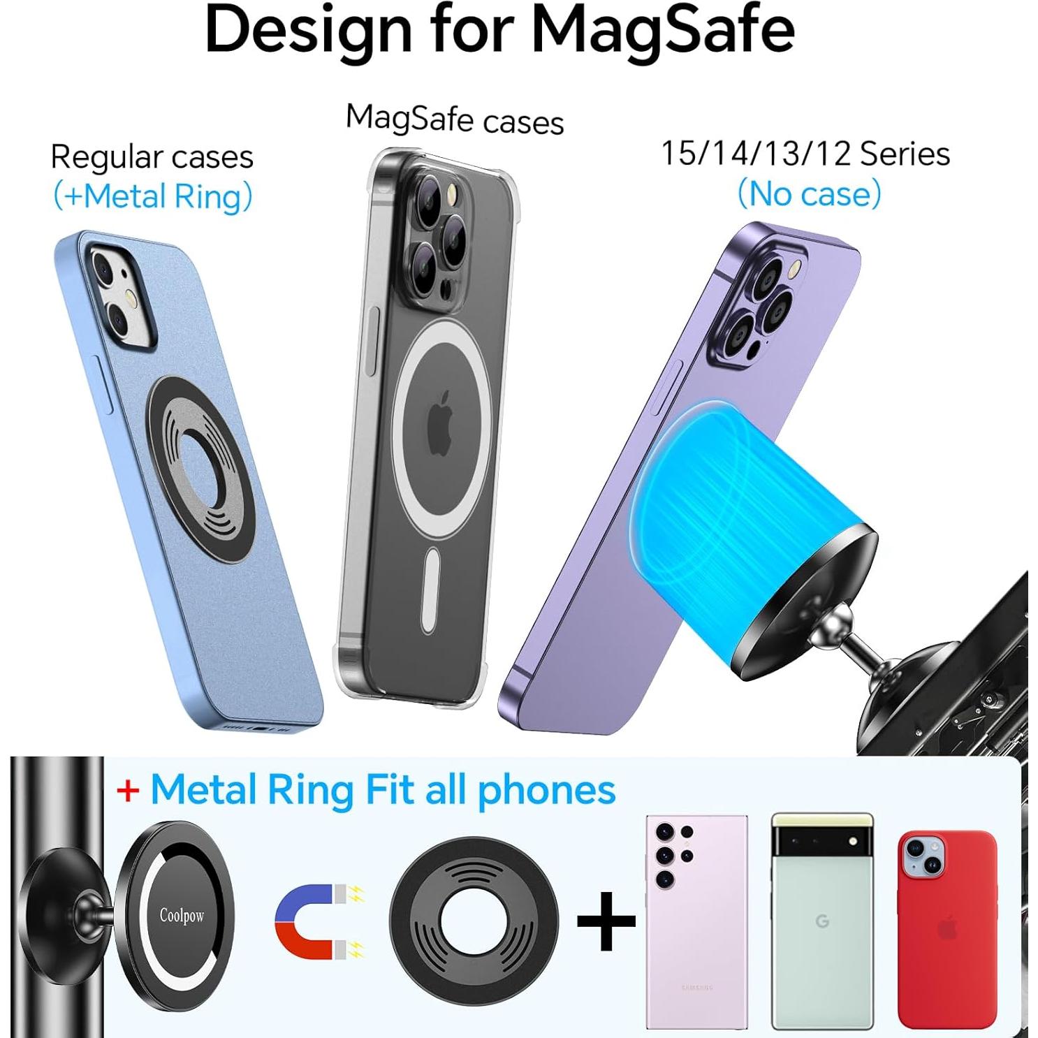 Soporte Magnético para Teléfono de Carro de Golf Coolpow - iPhone 16/15/14/13/12