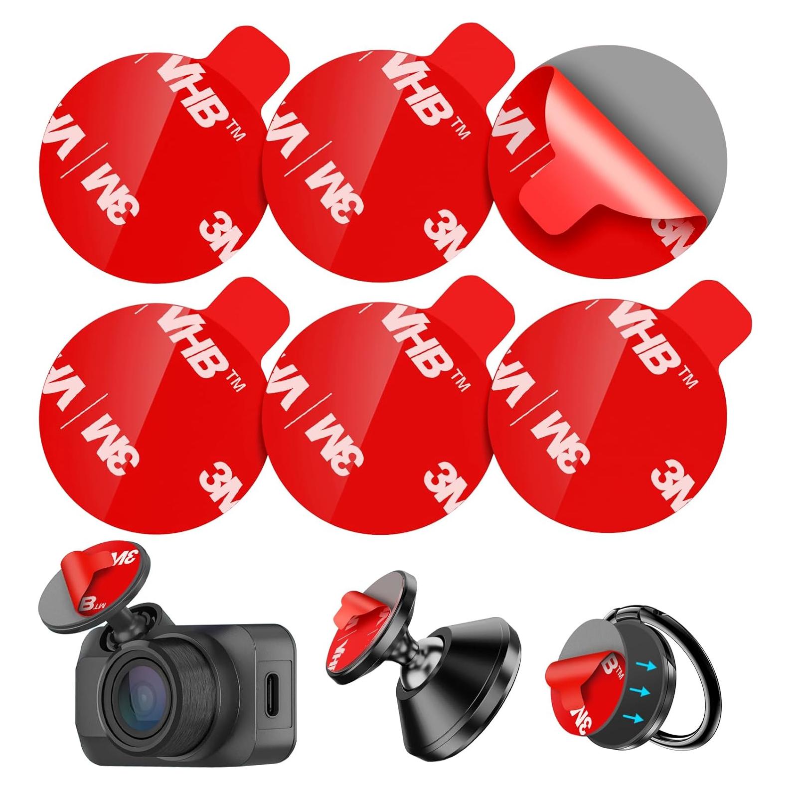 6 Almohadillas Adhesivas Doble Cara 3M Lendouble 25mm Rojo