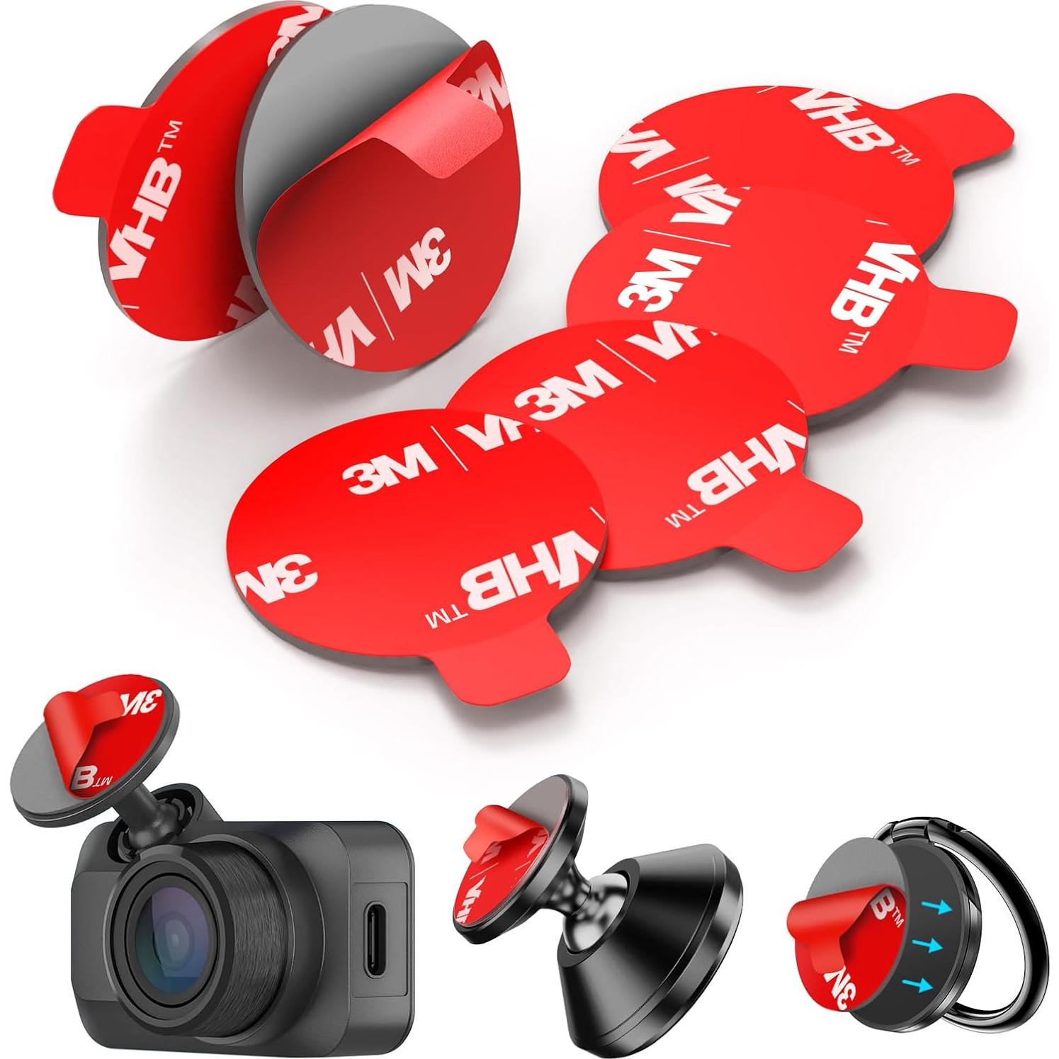 6 Almohadillas Adhesivas Doble Cara 3M Lendouble 25mm Rojo