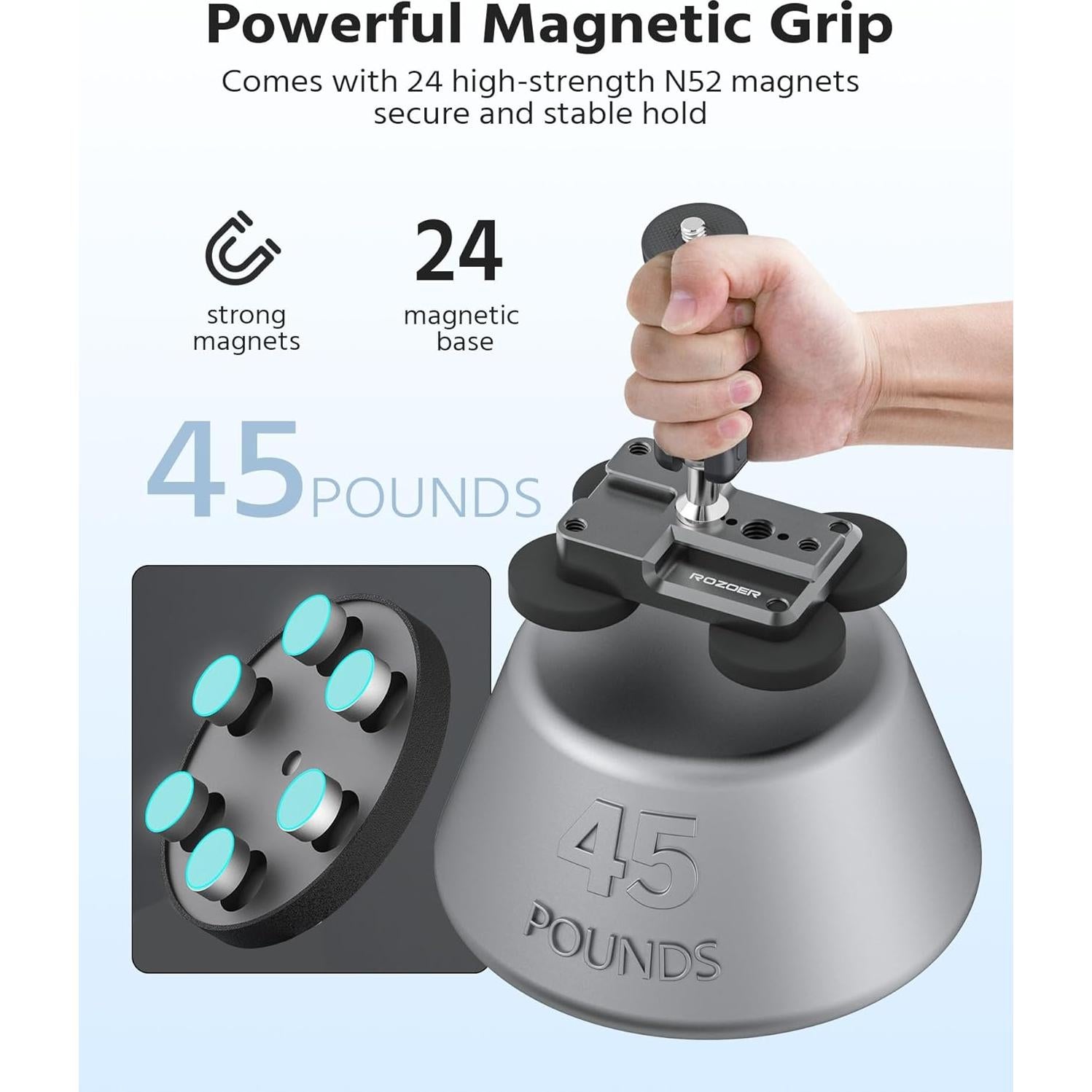 Base de Montaje Magnético ROZOER para Cámaras y Smartphones