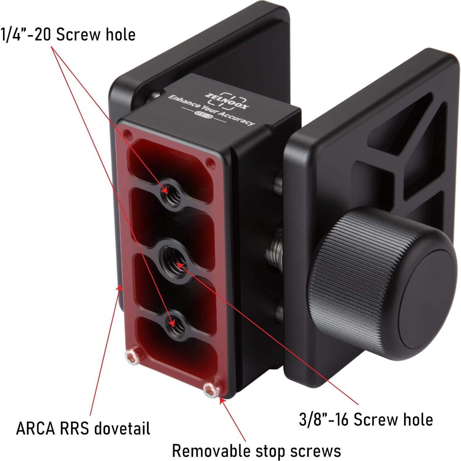Soporte de trípode Zelnoox GS-3 con liberación rápida Arca-Swiss