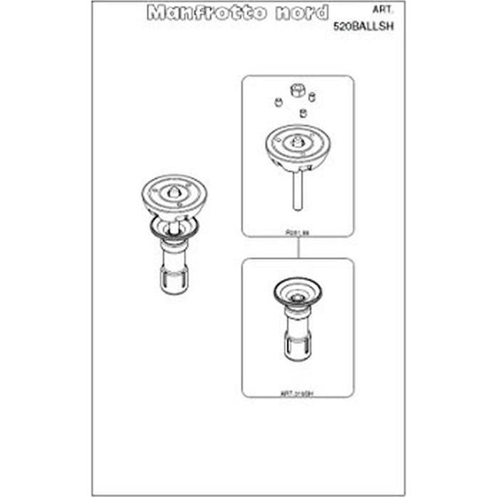 Nivelador de Media Bola Manfrotto 520BALLSH 75mm Aluminio