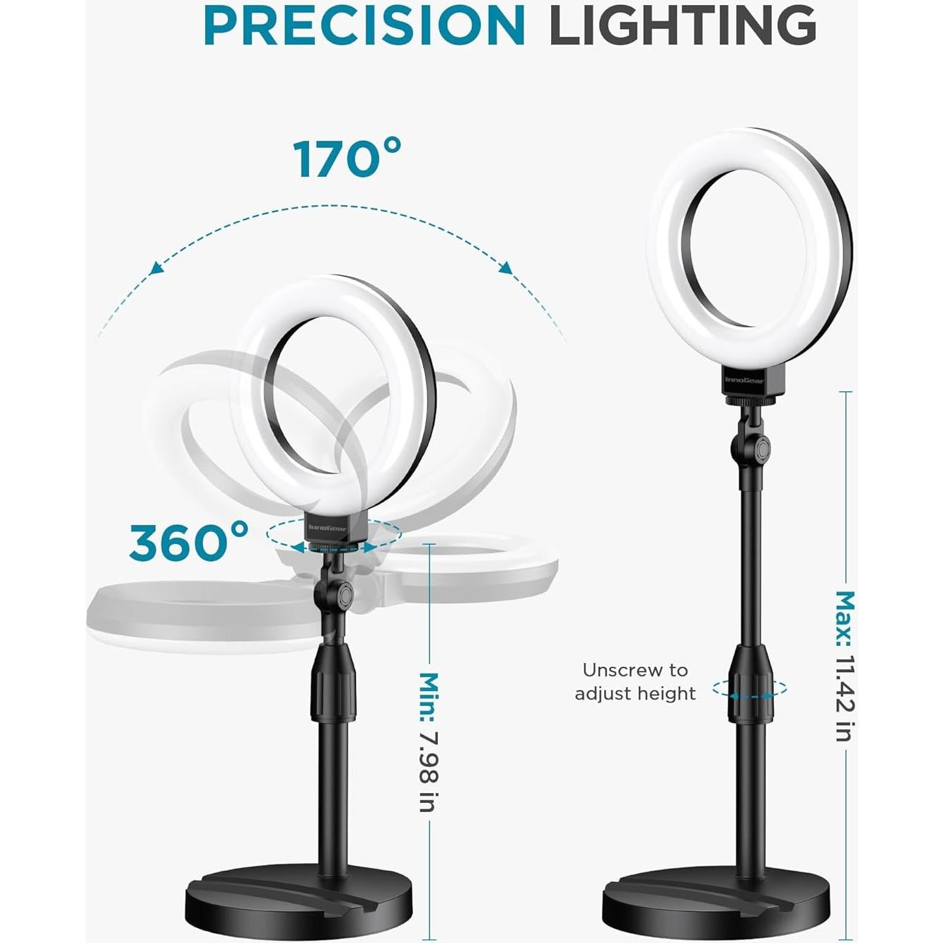 Luz de Anillo LED InnoGear F-601 para Videoconferencias 60 LEDs