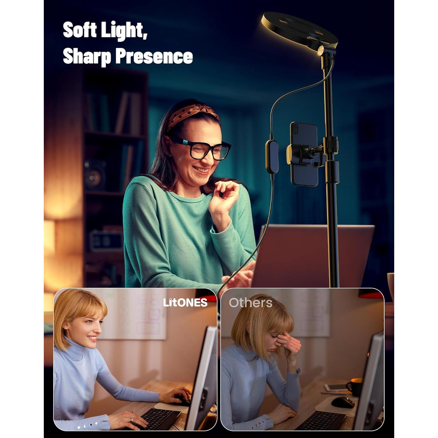 Luz de Anillo de Escritorio Yarrashop 61-81 cm Ajustable USB