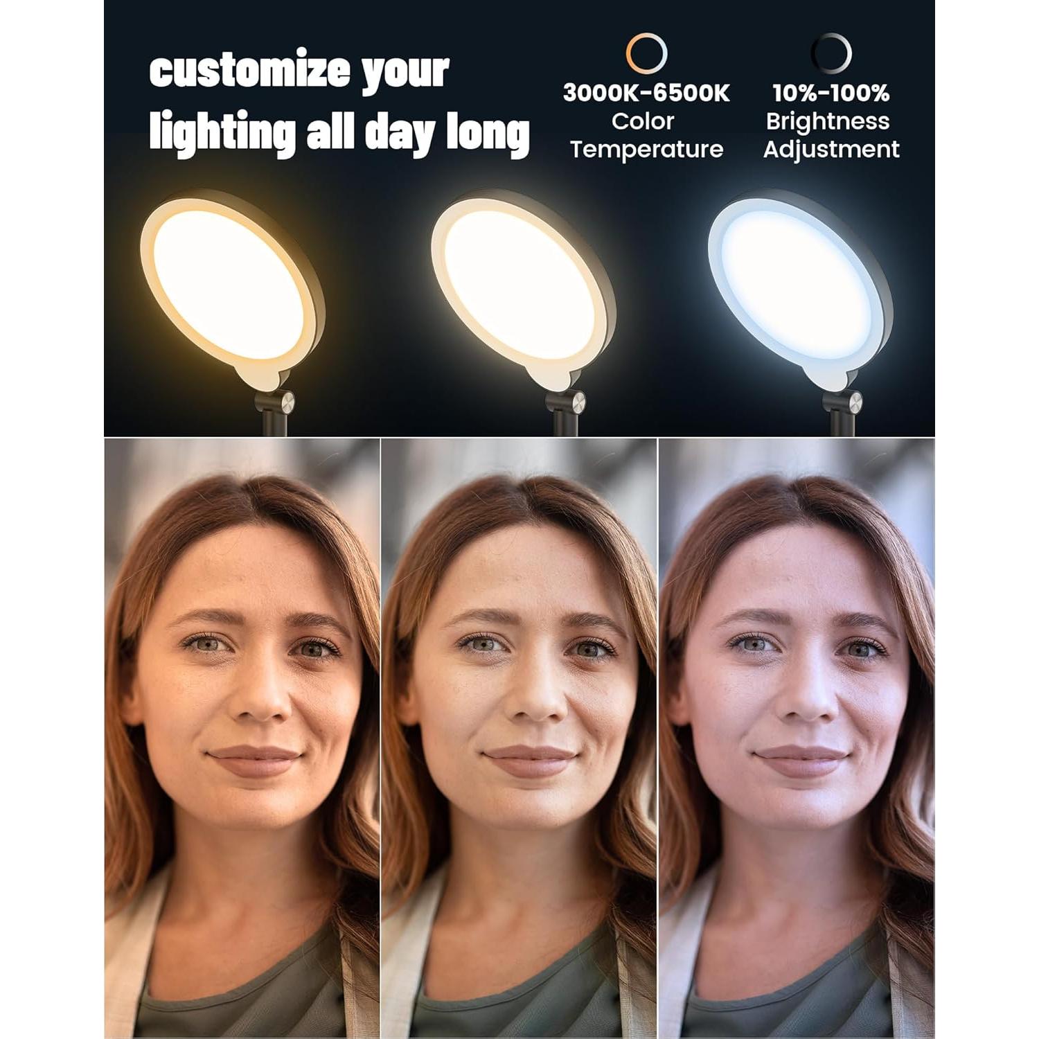 Luz de Anillo de Escritorio Yarrashop 61-81 cm Ajustable USB