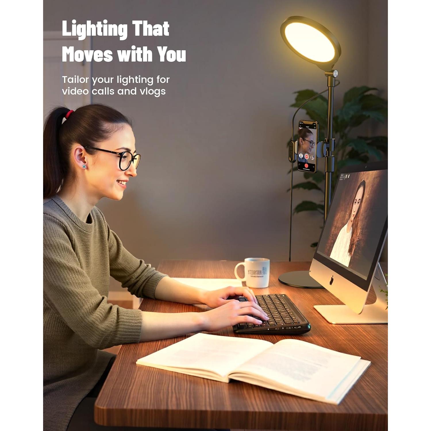 Luz de Anillo de Escritorio Yarrashop 61-81 cm Ajustable USB