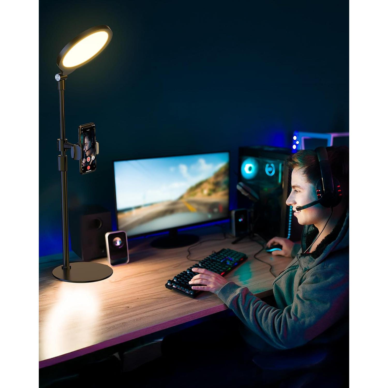 Luz de Anillo de Escritorio Yarrashop 61-81 cm Ajustable USB