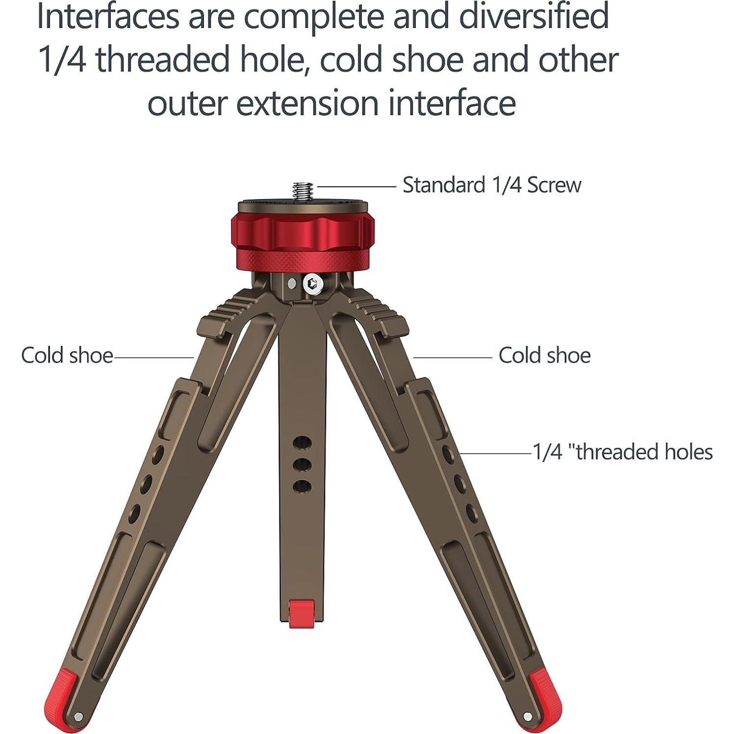 Mini trípode de mesa Poyinco WH072, soporte de aluminio 16 cm