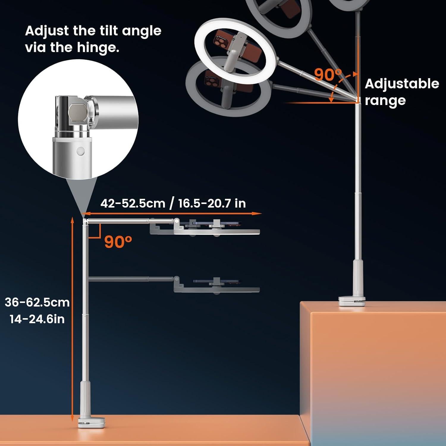 Anillo de Luz LED AIXPI con Soporte para Teléfono y Trípode