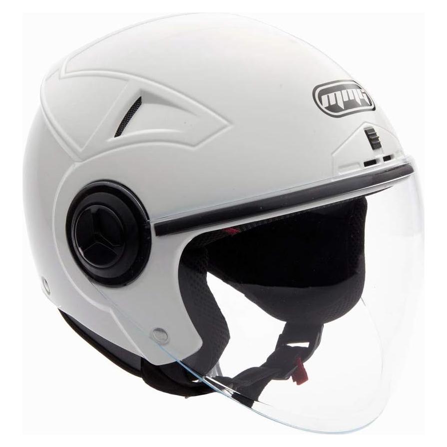 Casco Abierto MMG Blaze con Visera Plegable - Grande Blanco