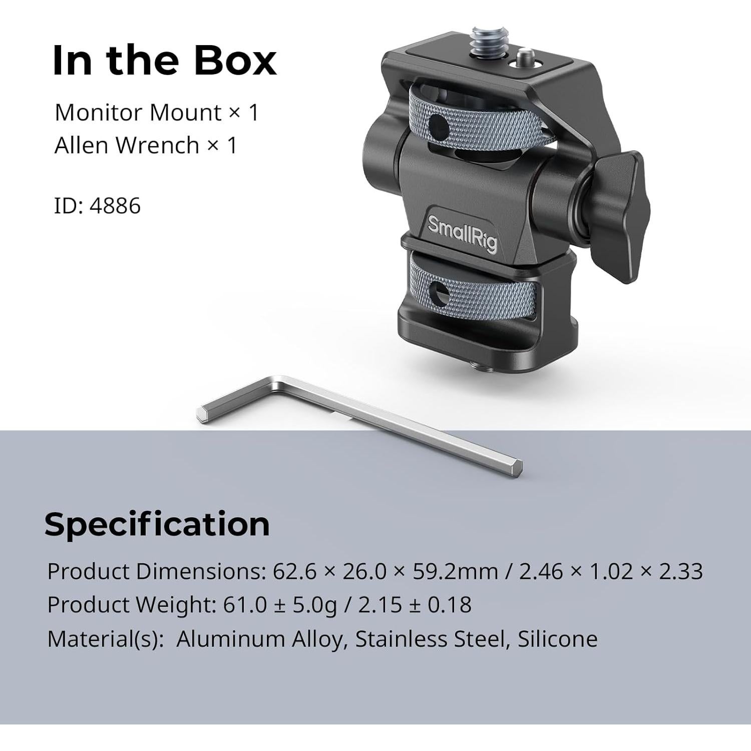 Soporte de Monitor Ajustable SmallRig 4886 con Giro 360°