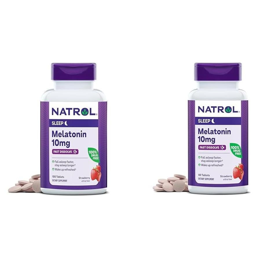 Natrol Melatonina 10mg Tabletas Rápidas Sabor Fresa 100+60
